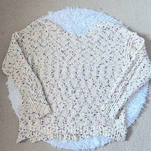 A Fathers Love Popcorn Style Super Soft Open Back Sweater Multi-Color